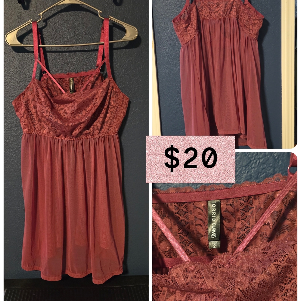 Torrid Burgundy Lace Dress
